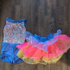 Weissman Blue and Pink Sequin Dance Costume